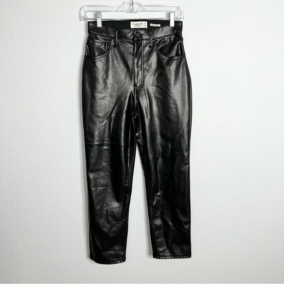 Abercrombie & Fitch leather pants Women 26 2 The Ankle Straight Ultra High Rise - Picture 1 of 6